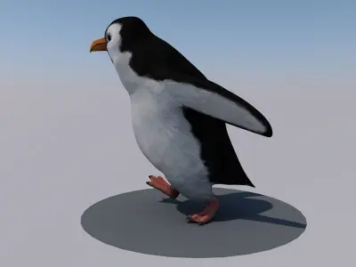 penguin animated Low-poly 3D model
