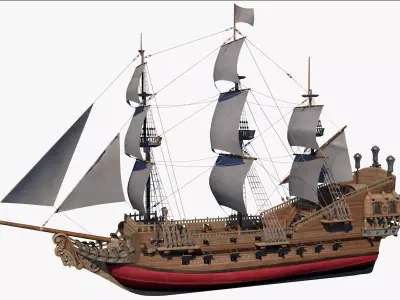 Galeon pirate ship 3D model