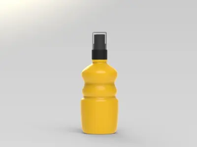 Spray sunscreen bottle with spray and cap 3D model