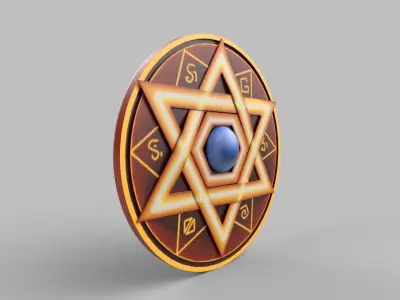 Stylized shield Low-poly 3D model