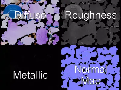 Purple Fluffy Owl model pack Low-poly 3D model