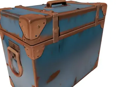 Dented Steel Military Footlocker 3D model