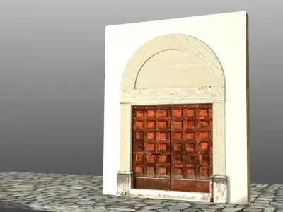 Medieval Romanic Style Portal no 1 Low-poly 3D model