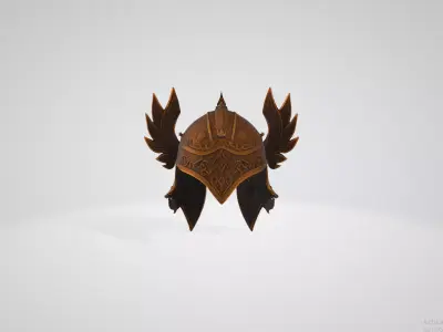 Ornate Bronze Helmet 3D model