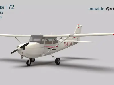 Cessna 172 Low-poly 3D model