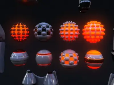 Full Rigged Robot Low-poly 3D model