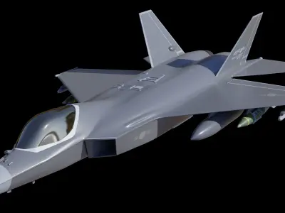 South Korea KAI KF-21 KFX Jet fighter blender 3D model