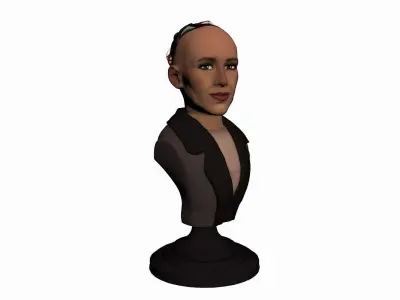 Robot Sophia Bust Low-poly 3D model
