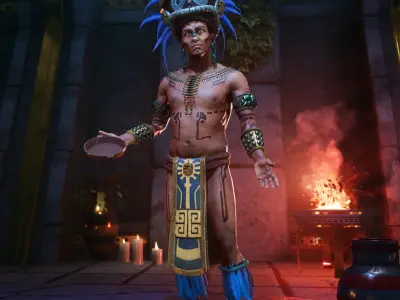 Aztec Priest - Game Ready Model Low-poly 3D model