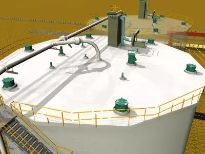 Cement Silos Free 3D model