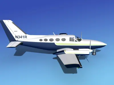 Cessna 414A Chancellor V03 3D model