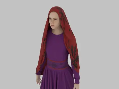 Hijab Woman 3D model