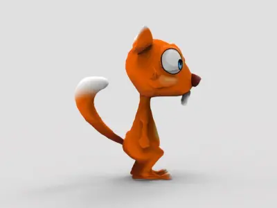 Orange Squirrel Low-poly 3D model