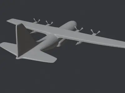 Lockheed C-130 Hercules US Military Transport Aircraft Low-poly 3D model