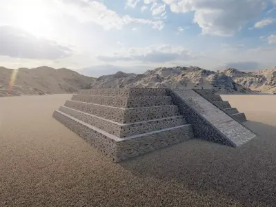 Zigurat ancient pyramid-Ziggurat Temple 3D model