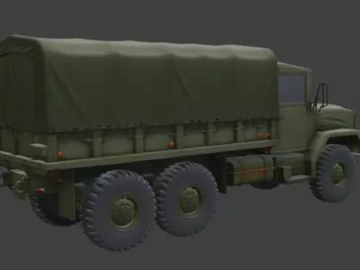 Military Cargo Truck 3D Model 3D model