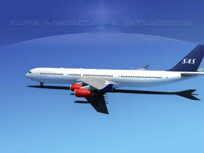 Airbus A340-600 SAS 3D model