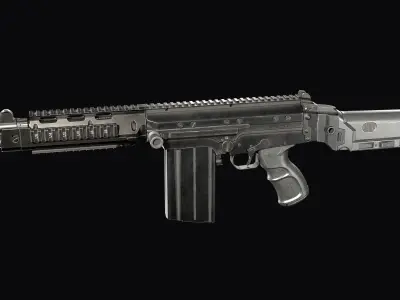 Modular assault rifle DS Arms SA 58 FAL Low-poly 3D model