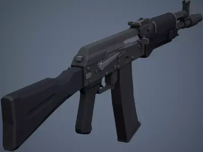 Stylized AK-102 Low Poly Game Ready Low-poly 3D model