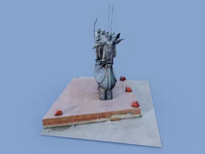 3D Monument to Founders of Kyiv - Kyiv Ukraine 3D model