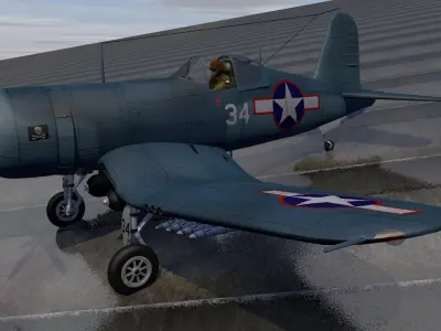Chance Vought F4U-1D Corsair 3D model