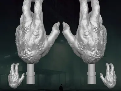 Zombie Hands 3D printable files for Action Figures 3D print model