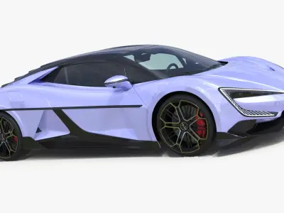 Supercar BYD Yangwang U9 Violet Color 3D model