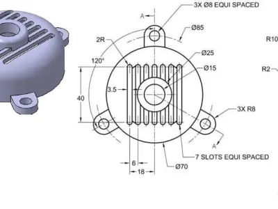 Motor Fan Casing Free 3D model
