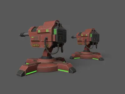 GunTurrets Low-poly 3D model