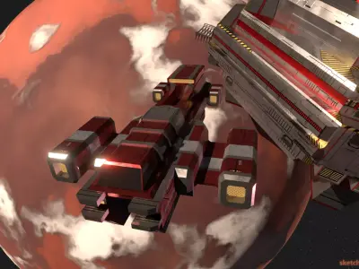 Starships Pack 1 Low-poly 3D model