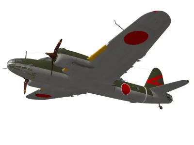 Ki49 Type 100 heavy bomber Donryu 3D model