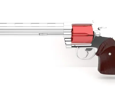 High Power Revolver Low-poly 3D model