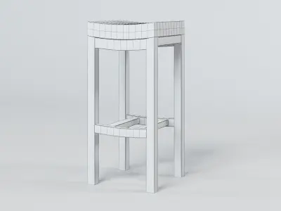 Two Tone Wood Stool Bar  Free 3D model