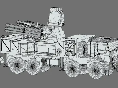 SA 22 Pantsir S1 Low Poly Low-poly 3D model
