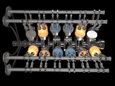 V12 Engine Animation 3D model