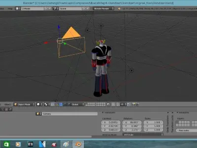 Grendizer animated character in computer program Free 3D model