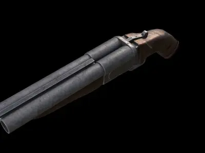 Shotgun gun Low-poly 3D model