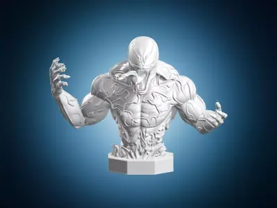 Venom Comic Book Character Bust Sculpture 3D print model