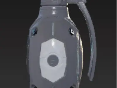 Futuristic Sci-Fi Plasma Grenade High-Tech Explosive Low-poly 3D model