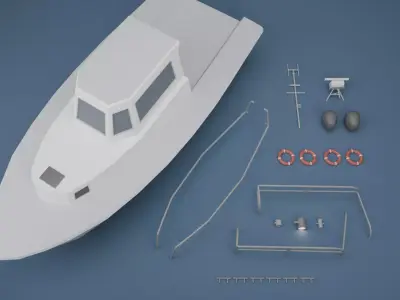 Coast Guard Patrol Boat Low-poly 3D model