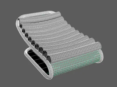 Chair Low-poly 3D model 11