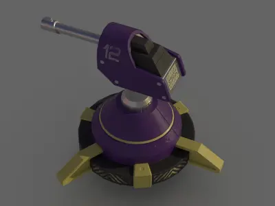Laser Turret First level Free low-poly 3D model