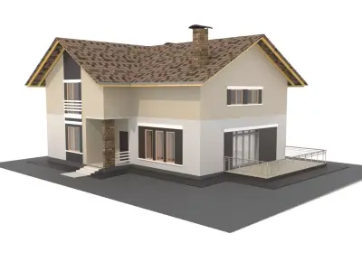 Private house in Revit  3D model