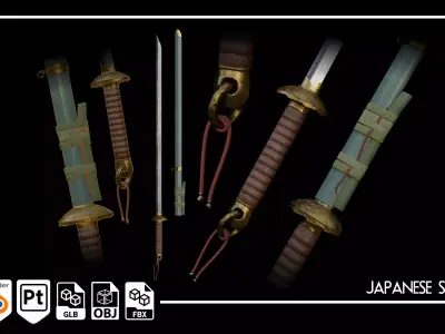 Katana Low-poly 3D model