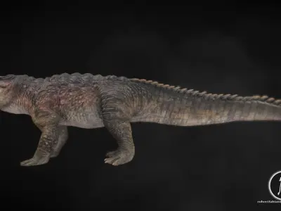 Kaprosuchus Low-poly 3D model