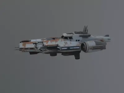 destroyed spaceship 3D model purchase