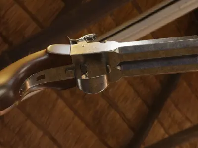 Double Barrel Derringer 3D model