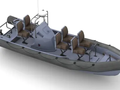 Rigid Hull Inflatable Boat RHIB 3D model