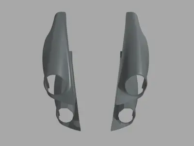 Front Fender Porsche Custom Low-poly 3D model