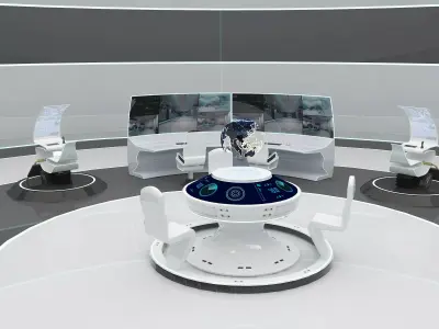 SCI FI FUTURISTIC COMMAND CENTER 3D Low-poly 3D model